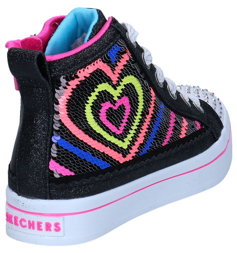 Skechers Twi-lites Zwarte Sneakers in stof (294007)