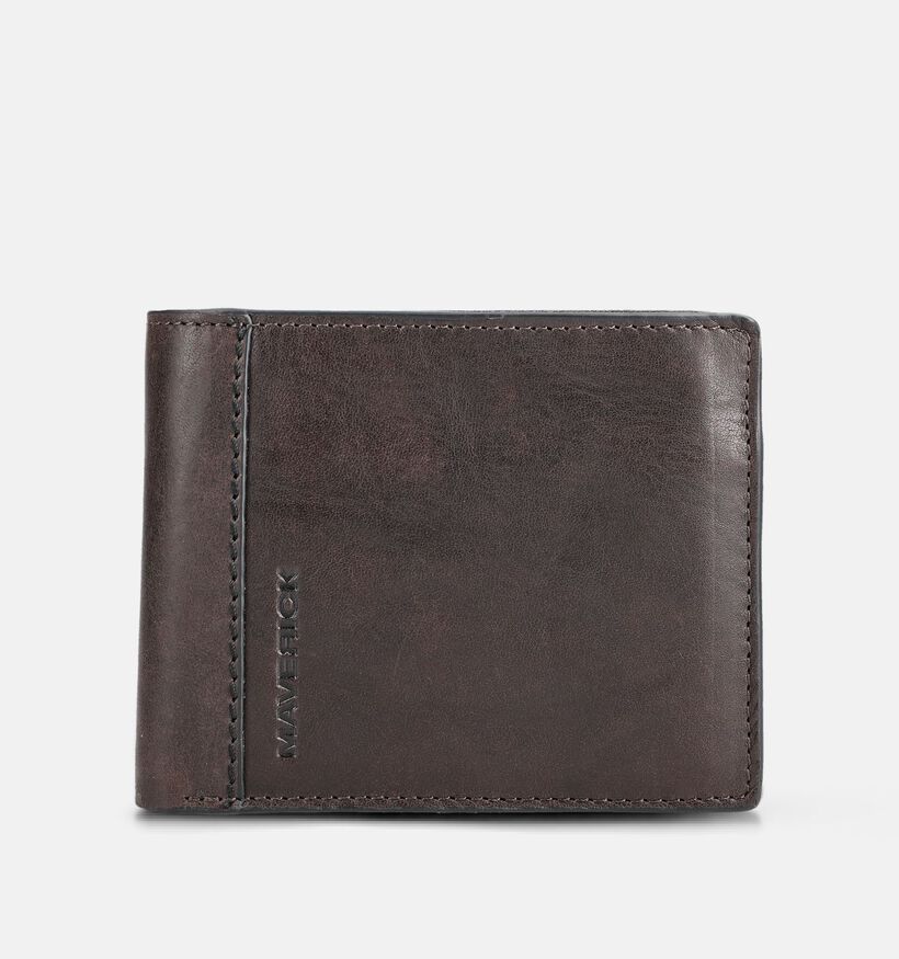 Maverick Portefeuille en Marron fonc&eacute; pour hommes (378381)