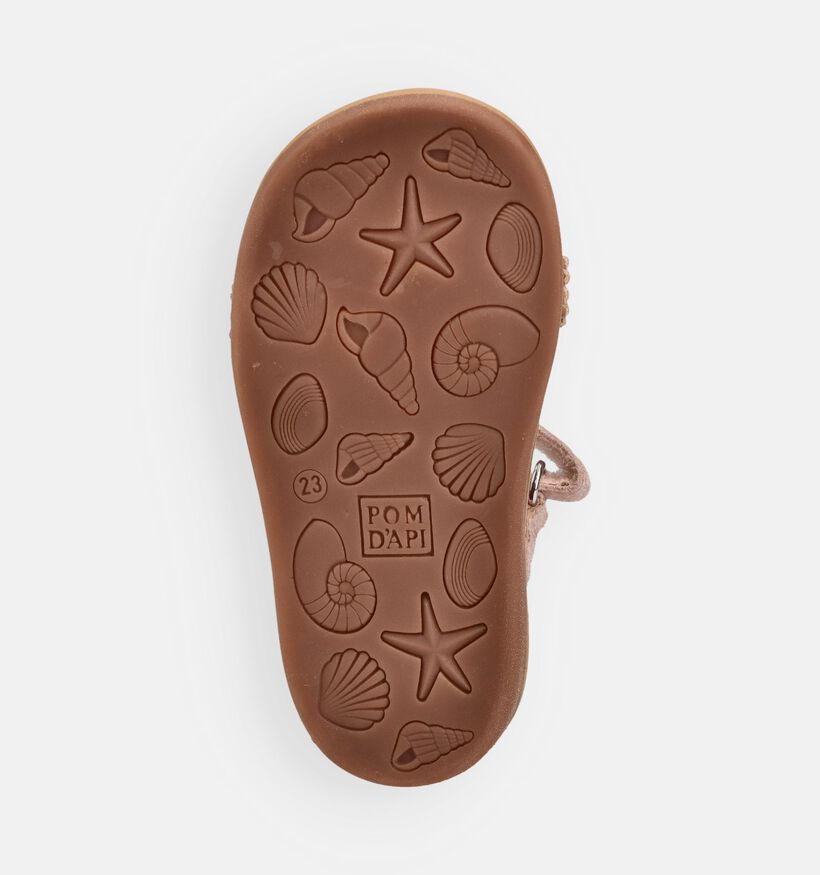 Pom d'Api Poppy Strass Flowers Sandales en Rose pour filles (370313)