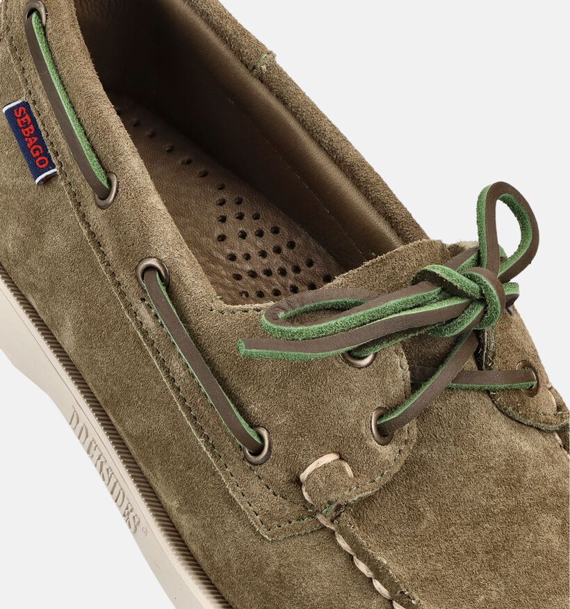 Sebago Dockside Portland Flesh Out Chaussures bateau en Vert kaki pour hommes (370264)