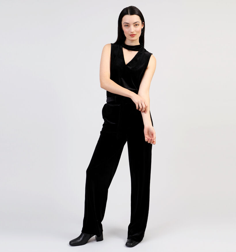 Expresso Choker neck jersey Zwarte Jumpsuit voor dames (351072)