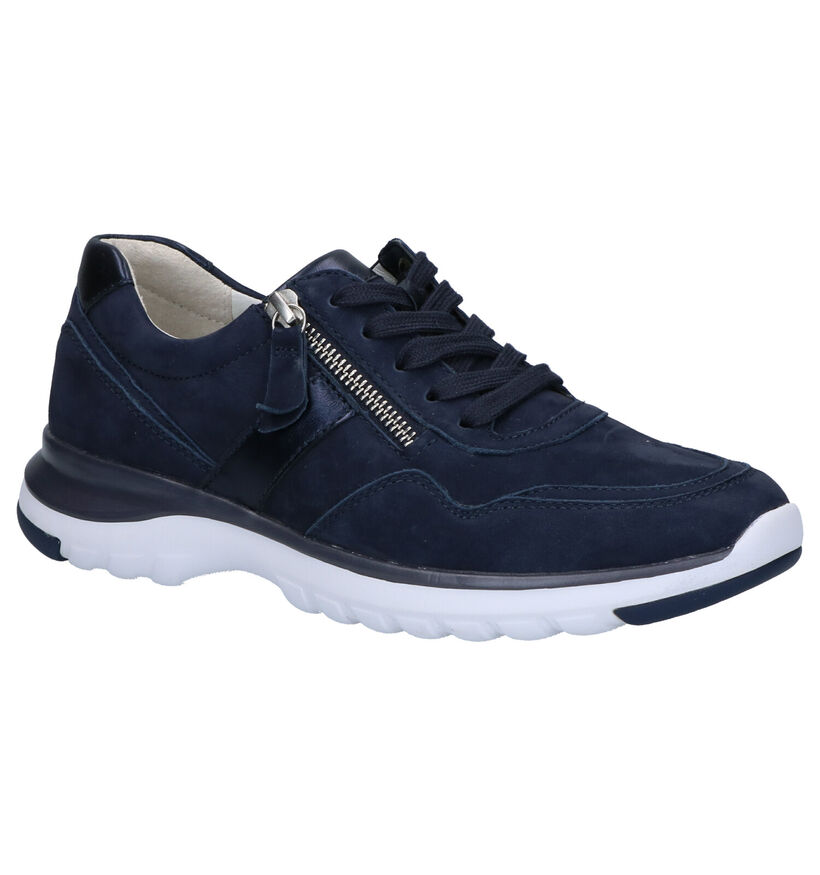 Gabor OptiFit Blauwe Veterschoenen in nubuck (265837)