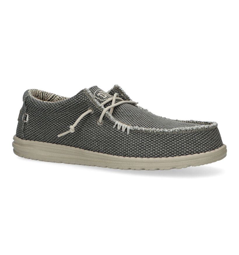 HEYDUDE Wally Braided Kaki Mocassins voor heren (353465) - geschikt voor steunzolen