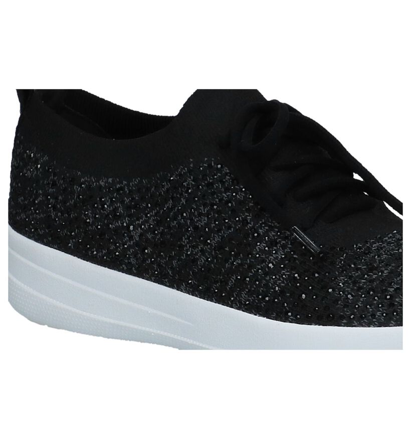 FitFlop Sporty Uberknit Zwarte Slip-on Sneakers in stof (225609)