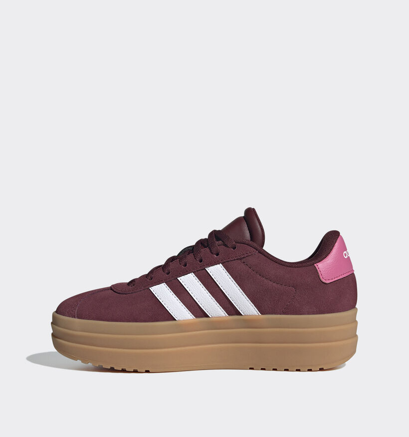 adidas VL Court Bold Baskets basses en Bordeaux pour filles (359699) - pour semelles orthopédiques