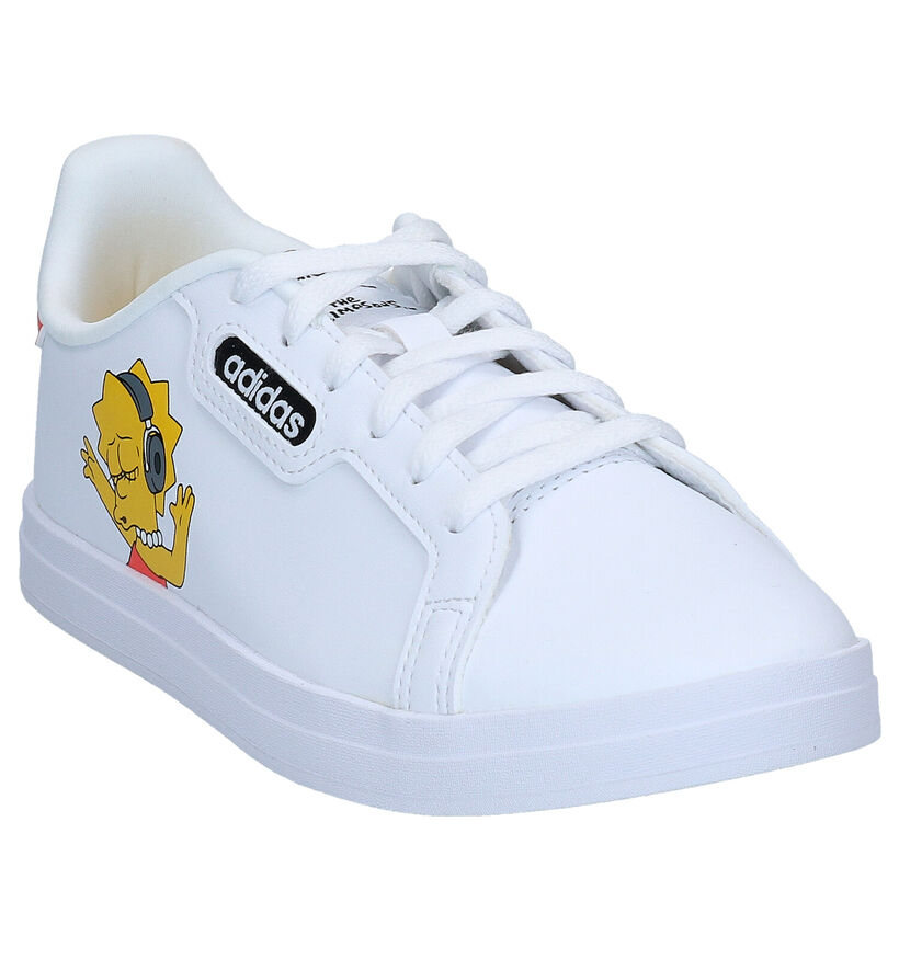 adidas The Simpsons Courtpoint Base Witte Sneakers in kunstleer (293424)