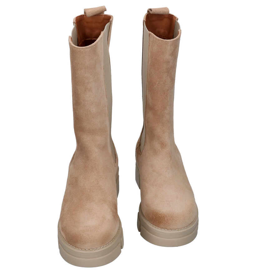 Shoecolate Beige Chelsea Boots in daim (295593)