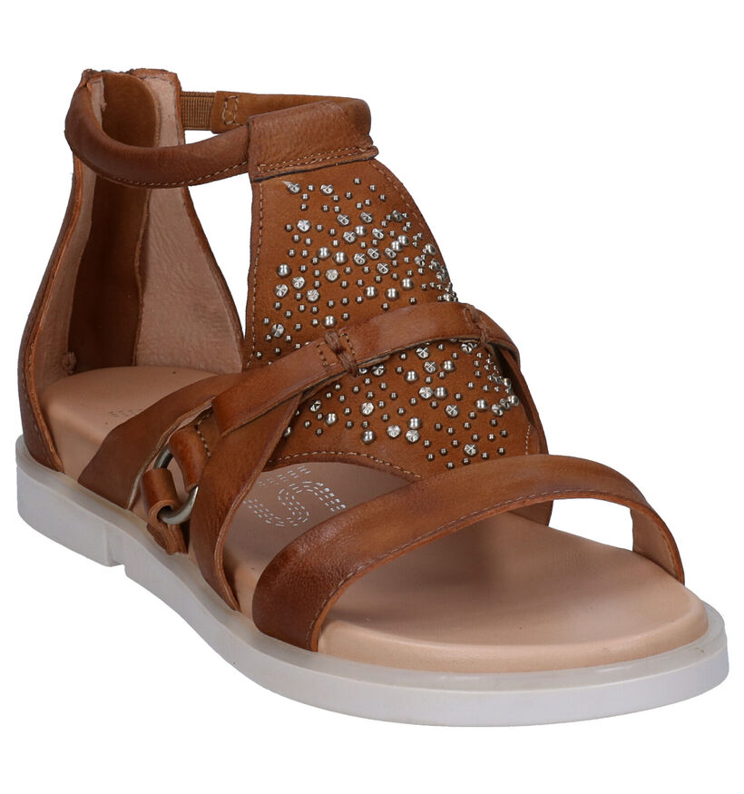 Mjus Cognac Sandalen in leer (289969)