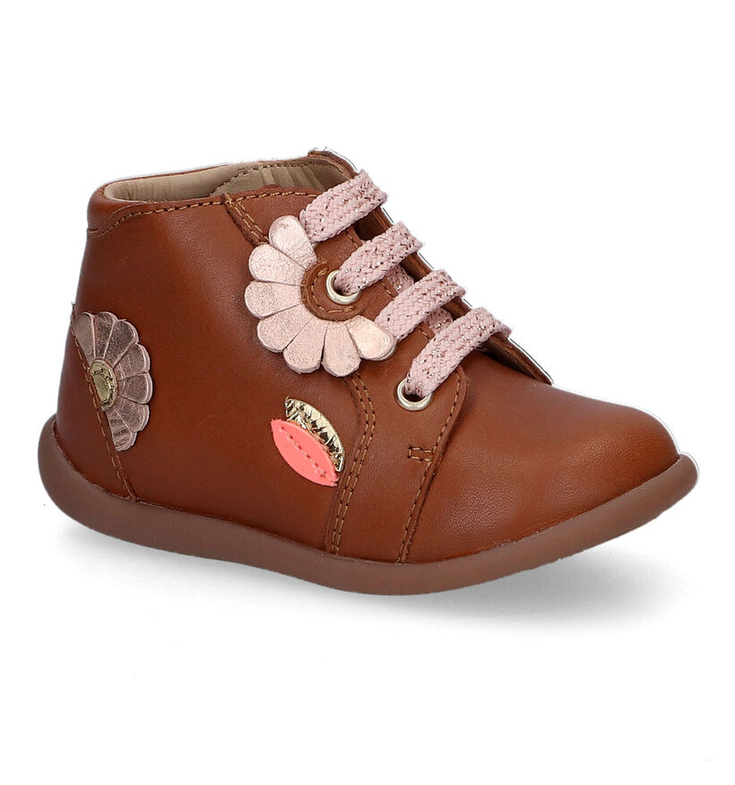Pom d'Api Stand Up Flo Chaussures pour bébé en Cognac en cuir (304798)