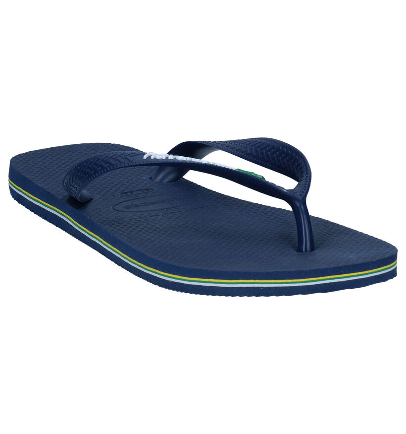 Havaianas Brasil Logo Blauwe Teenslippers in kunststof (289870)
