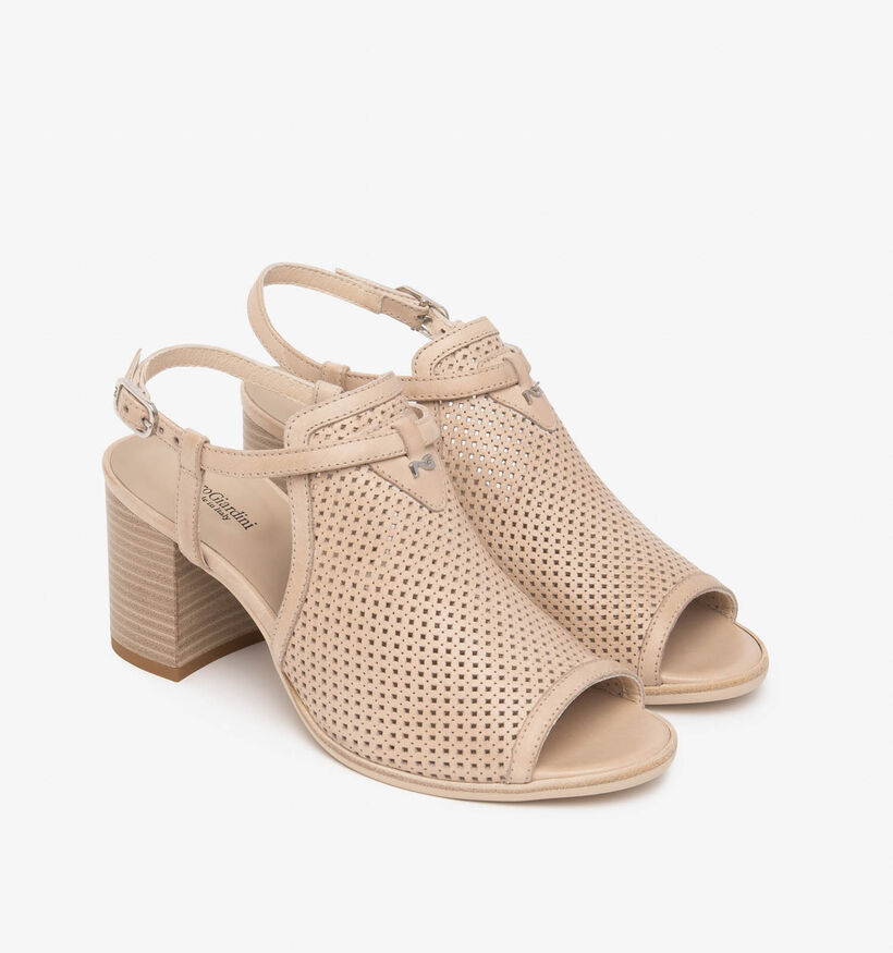 NeroGiardini Beige Sandalen op hak voor dames (370705)