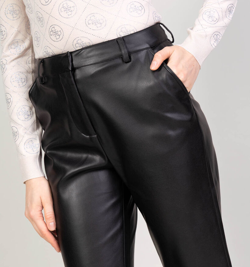 Mexx Faux Leather Zwarte Flared Broek voor dames (365617)