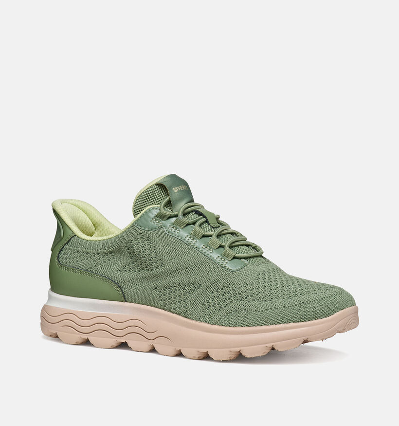 Geox D Spherica Plus Kaki Sneakers voor dames (368142) - geschikt voor steunzolen