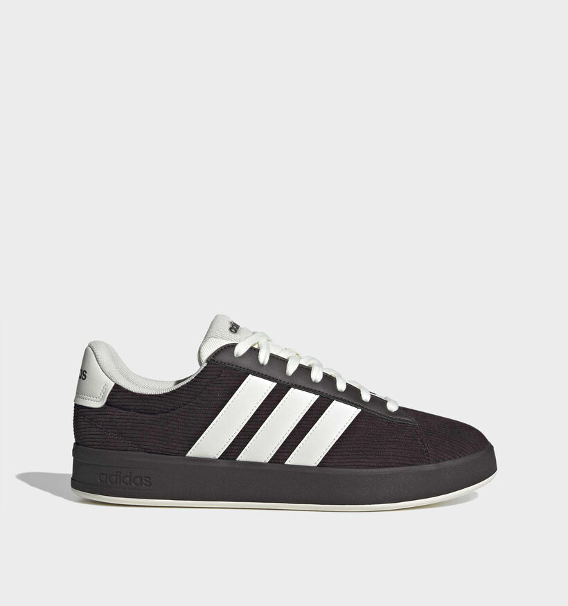 adidas Grand Court 3.0 Baskets en Marron fonc&eacute;/Blanc pour hommes (380257) - pour semelles orthop&eacute;diques