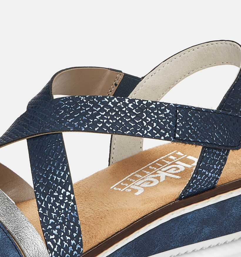 Rieker Blauwe Sandalen met sleehak voor dames (354927)