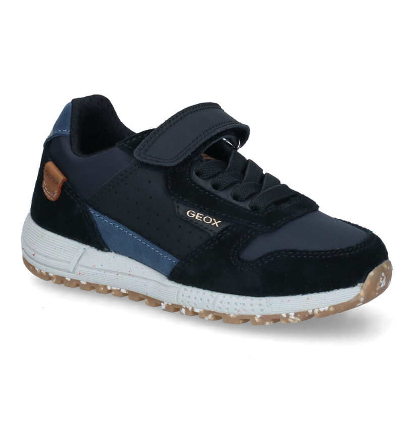 Geox Alben Zwarte Sneakers in leer (317589)