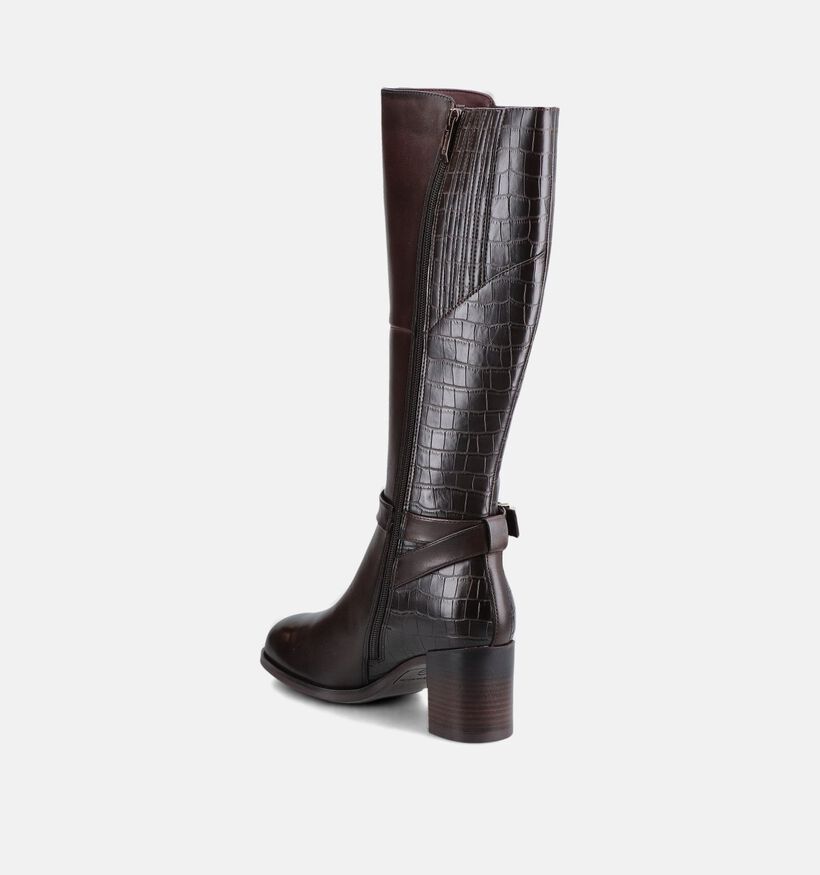 Tamaris Croco Donkerbruine Lange Laarzen voor dames (378954)