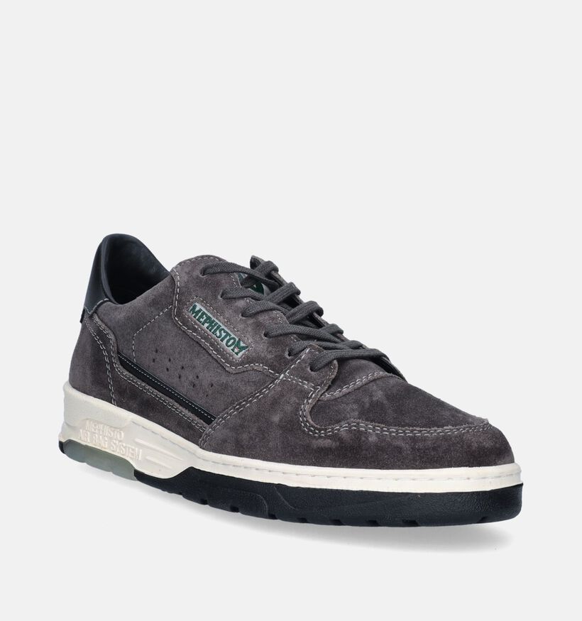 Mephisto Marius Velours Grijze Veterschoenen Mephisto Marius Velours Grijze Veterschoenen voor heren (345975) - geschikt voor steunzolen