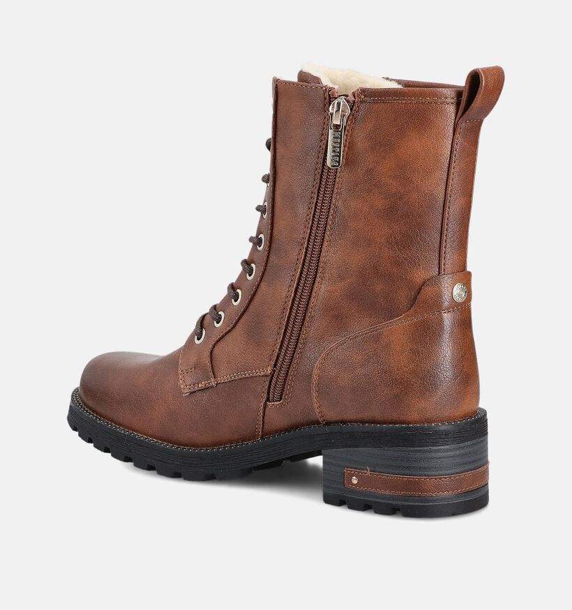 Mustang Bruine Veterboots met Teddy Voering voor dames (378906)