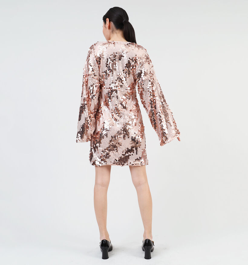 Vero Moda Damla Gouden Kort kleedje met pailletten voor dames (354053)