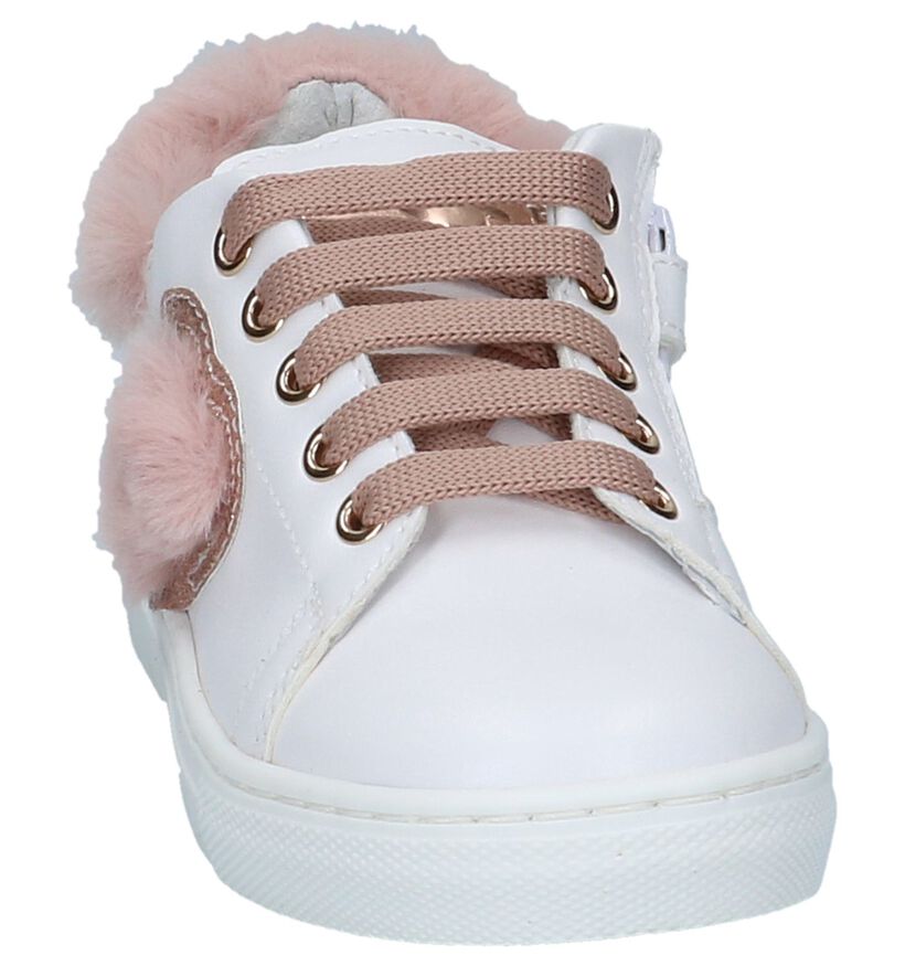 Wit/Roze K3 Sneakers in leer (224101)