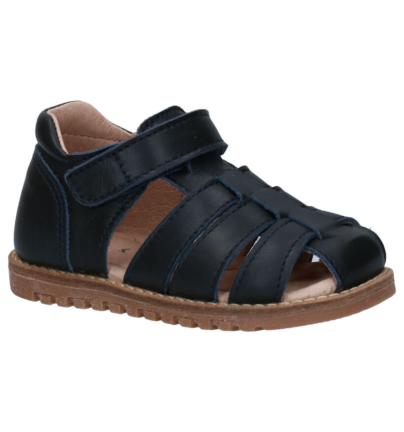 Milo & Mila Blauwe Sandalen in leer (290085)