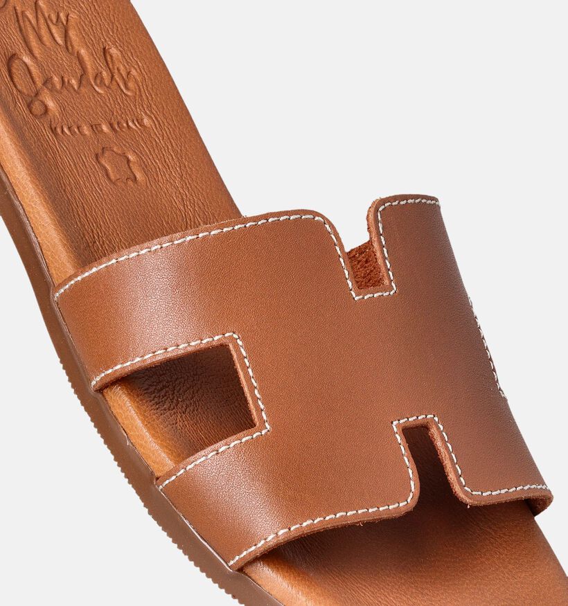 Oh My Sandals Cognac Platte Slippers voor dames (356199)