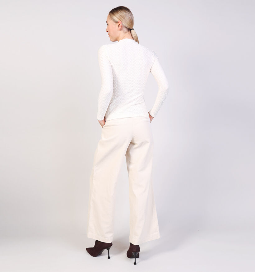 Vila Sagara Zwarte T-shirt Vila Beige T-shirt voor dames (365595)