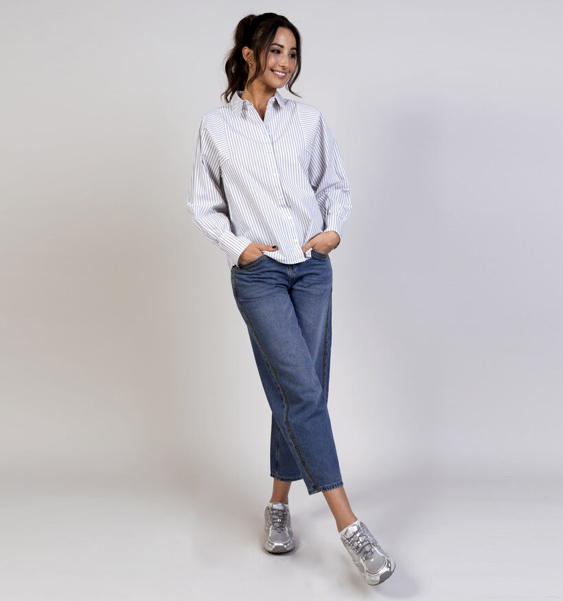comma casual identity Witte Hemd Gestreept voor dames (366512)