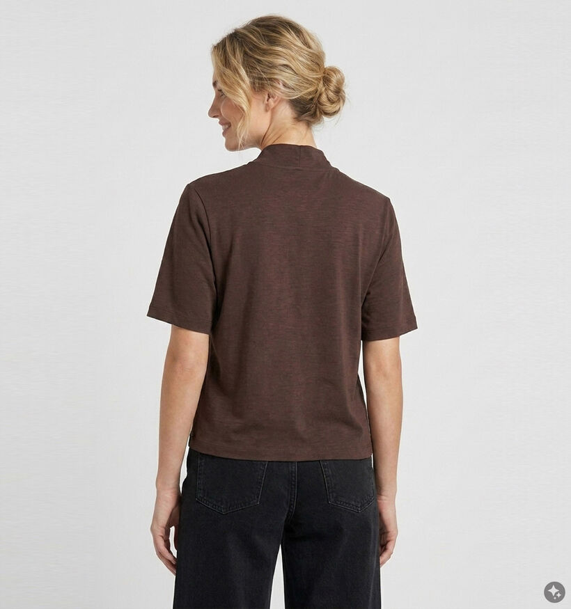 Vero Moda Kelly T-shirt en Brun fonc&eacute; pour femmes (385875)