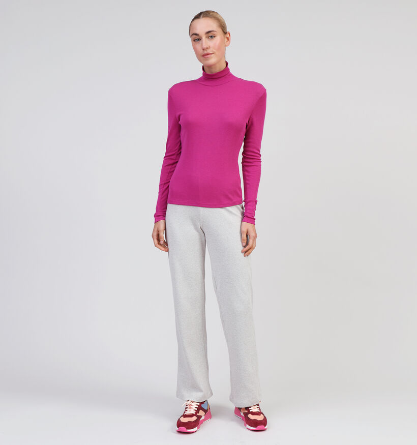 Vila Jolini T-shirt avec col roulé en Fuchsia pour femmes (349448)