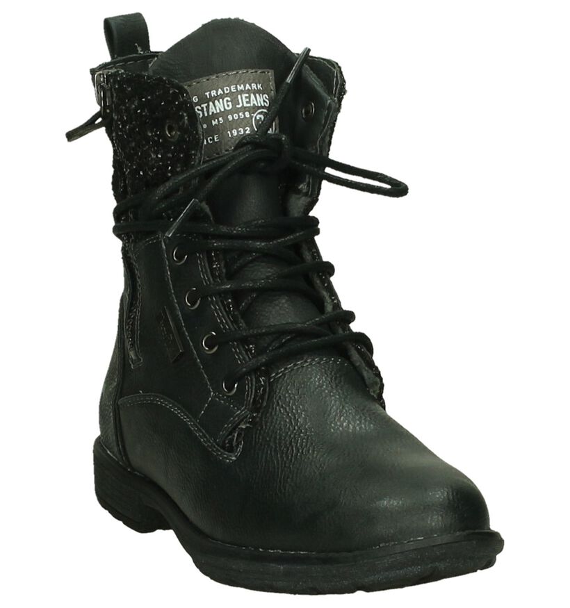 Donkergrijze Mustang Boots Rits/Veter, , pdp