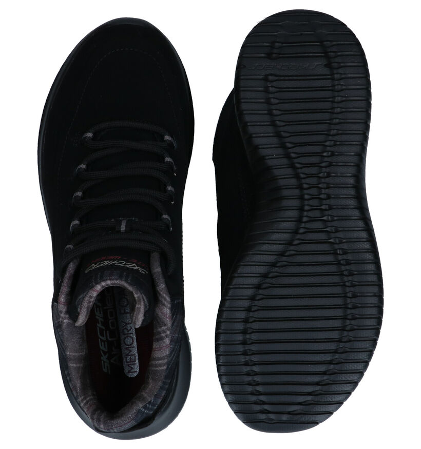 Skechers Ultra Flex Zwarte Hoge Sneakers in kunstleer (279331)