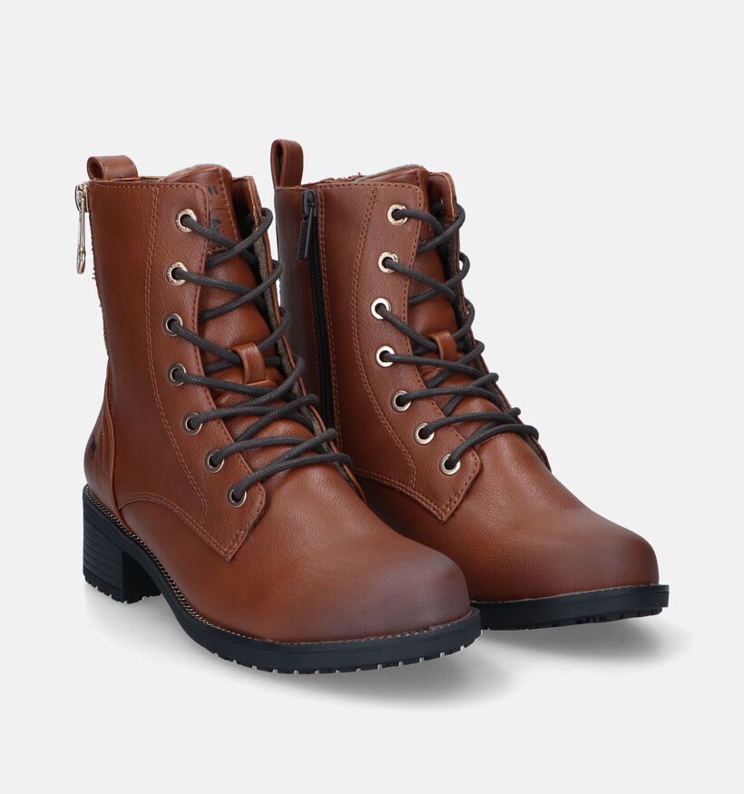 Mustang Boots à lacets en Cognac pour femmes (342714)