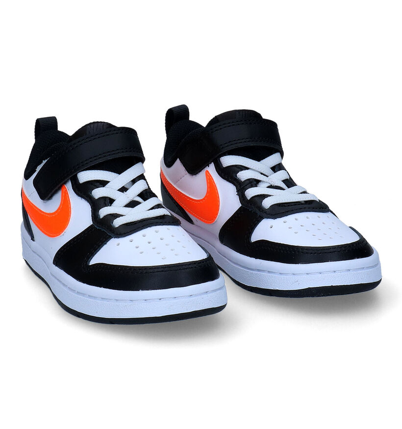 Nike Court Borough Zwarte Sneakers in leer (293609)