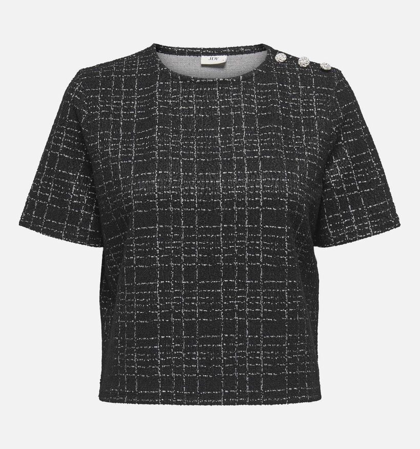 JDY Dorit Zwarte T-shirt Bouclé voor dames (362426)