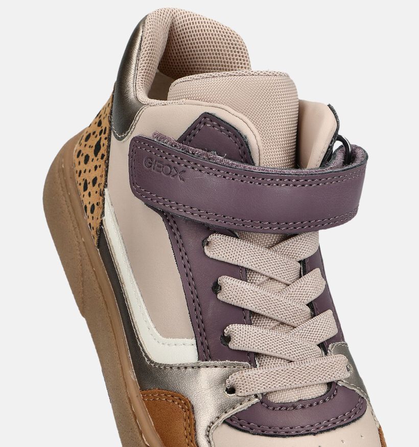 Geox Jr Theleven Baskets montantes en Beige pour filles (376275) - pour semelles orthop&eacute;diques