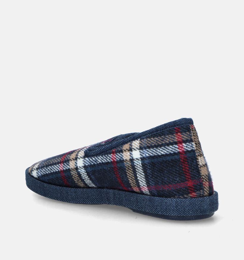 Comfort Plus Blauwe Geruite pantoffels voor heren (349173)