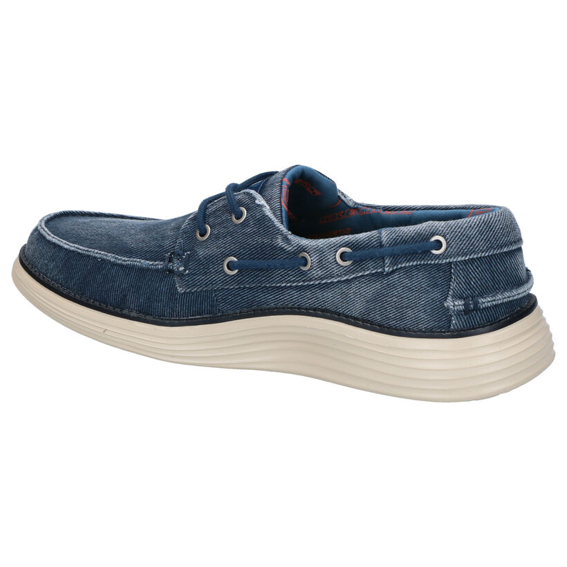 Skechers Chaussures bateau en Gris foncé en textile (272813)
