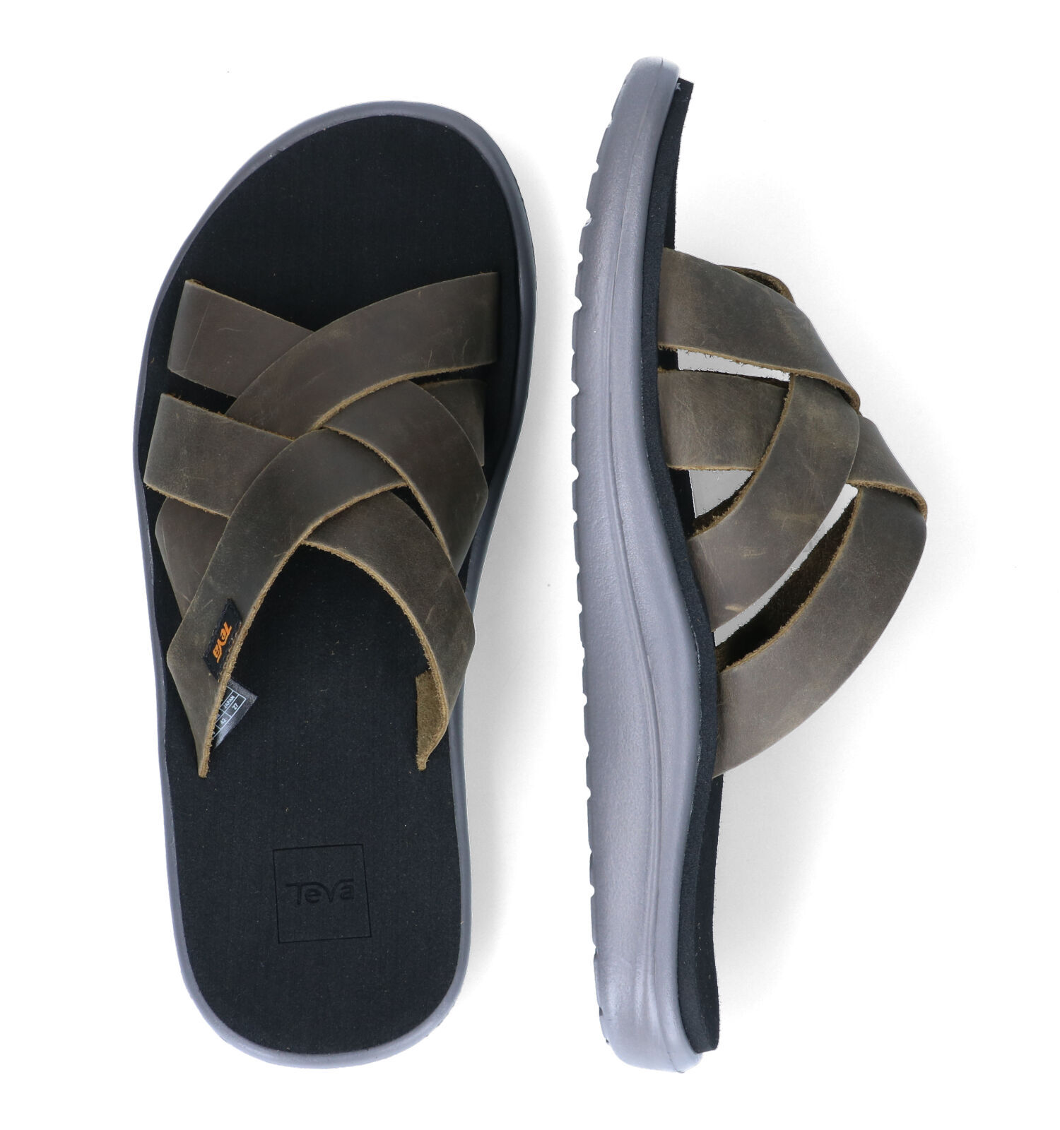 Teva slippers leer on sale