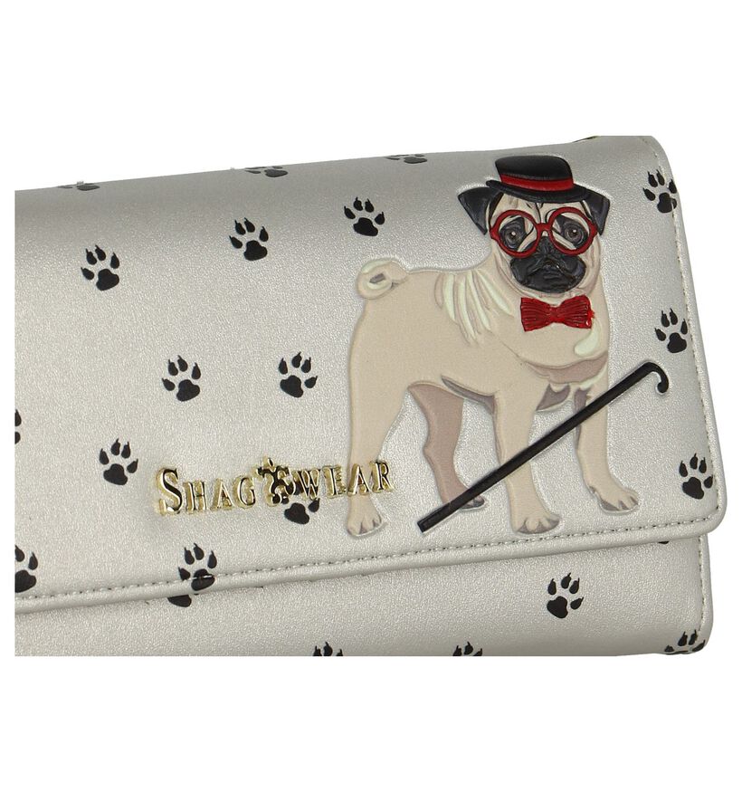 Zilveren Clutch Tasje Shagwear Pug Life in kunstleer (232853)