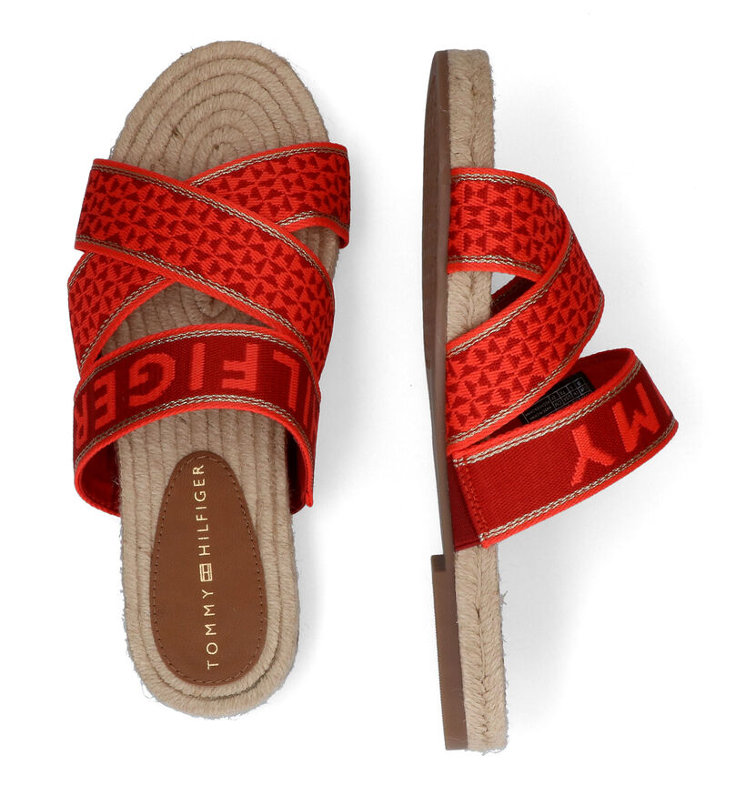 TH Tommy Webbing Nu-pieds en Orange pour femmes (304719)