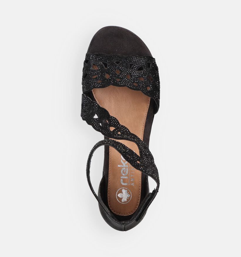 Rieker Zwarte Sandalen met Blokhak voor dames (370408)