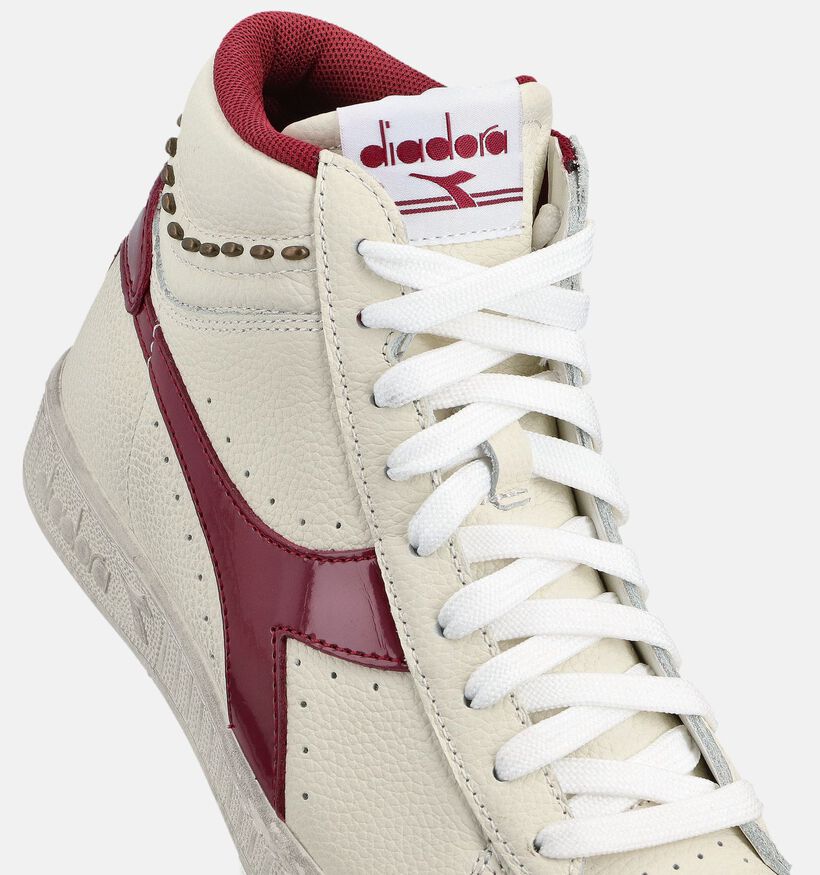 Diadora Game Studs Baskets montantes en Ecru/Bordeaux pour femmes (361392)