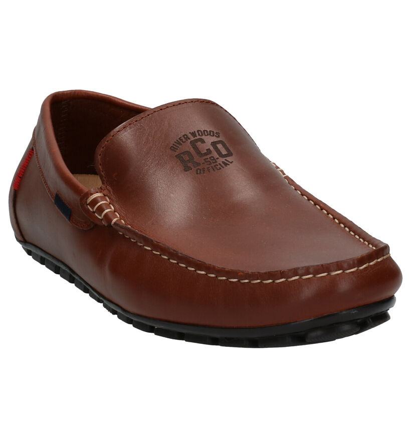 River Woods Barry Cognac Mocassins in leer (271152)