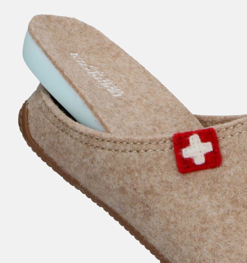 Living Kitzbühel Ecru Pantoffels voor dames (332436) - geschikt voor steunzolen