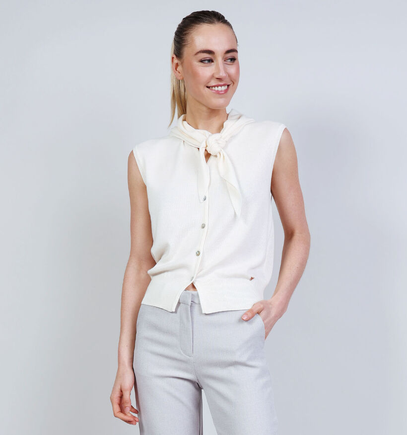 Orfeo Nalani Ecru Mouwloze Cardigan voor dames (371938)