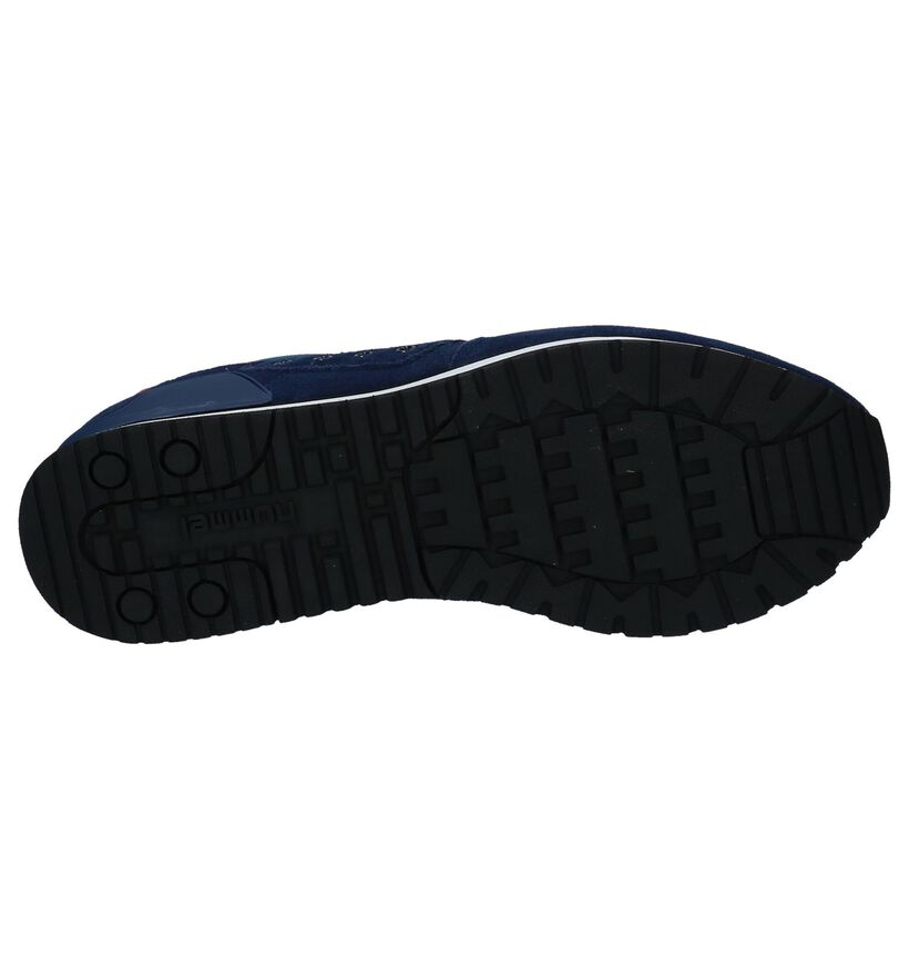 Blauwe Lage Sneakers Hummel Marathona in daim (225873)