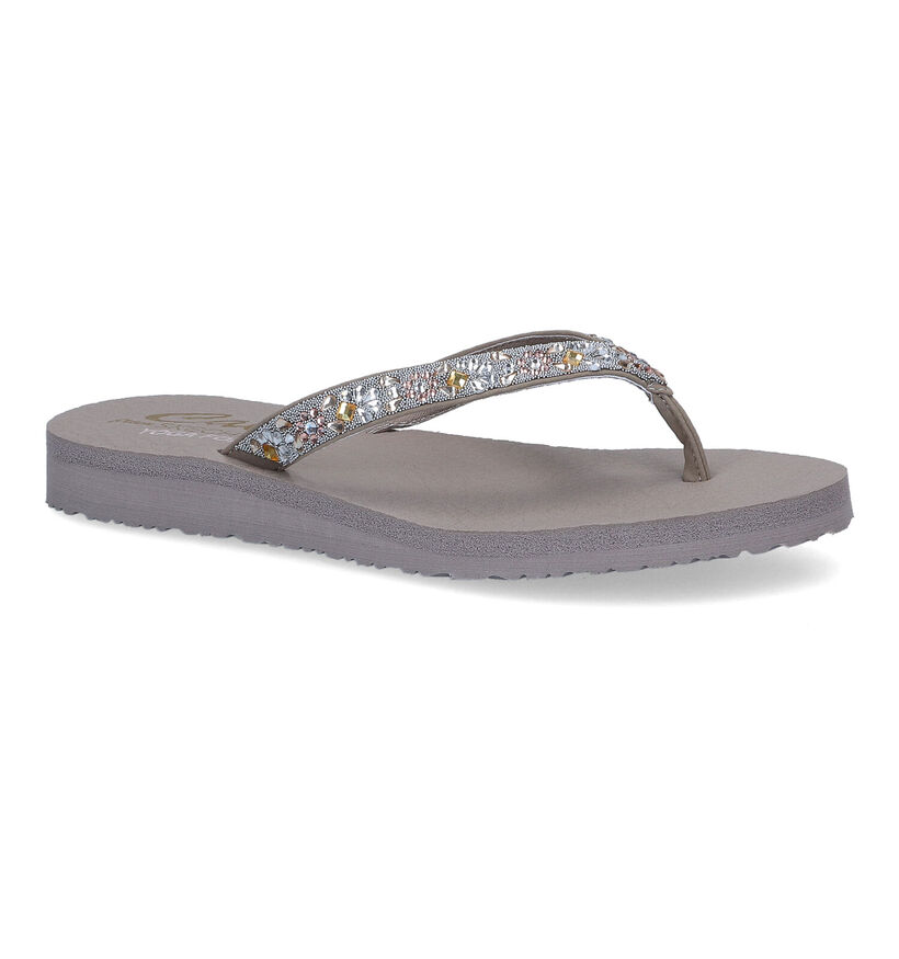 Skechers Meditation Garden Bliss Tongs en Taupe en simili cuir (305701)