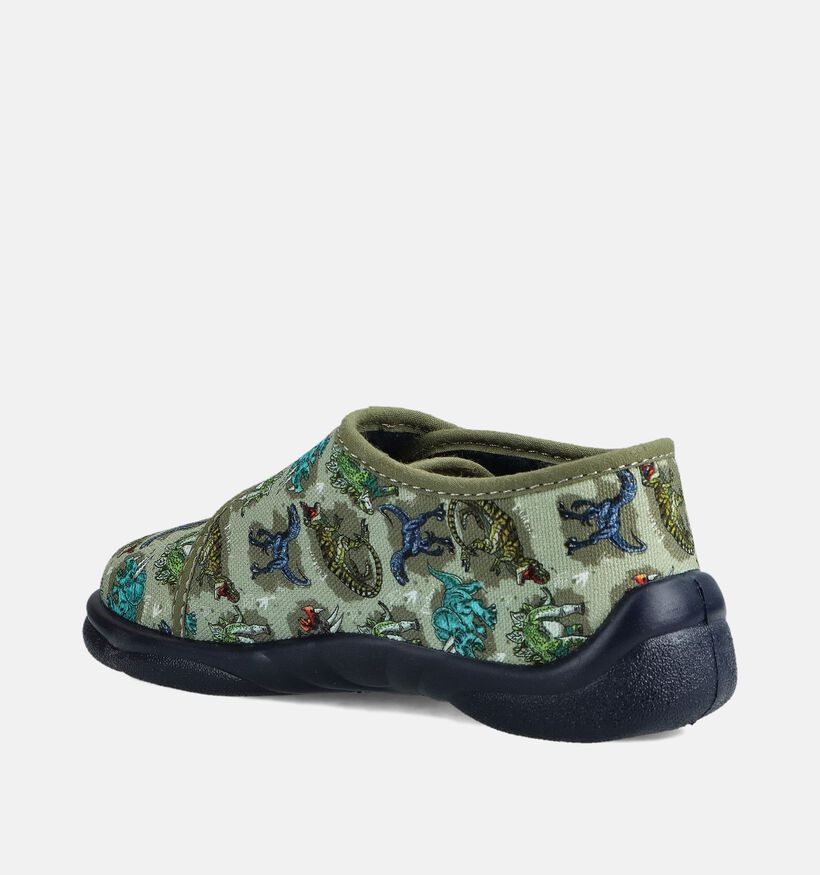 Milo & Mila Pantoufles en Vert kaki pour filles, garçons (364922) - pour semelles orthopédiques